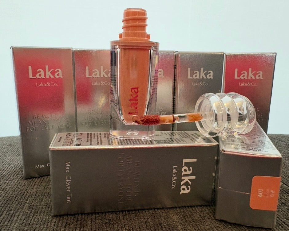 LAKA MAXI Glayer Tint 3.8g/0/13oz, Glass layer of Gloss, Ultra Glow & Vivid Layerable Pigments, High shine lip oil.