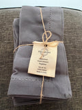 Hemstitch Cloth Dinner Napkins Cotton 12 Pack - Soft Durable Washable - Ideal for Farmhouse Parties Wedding Christmas Easter - Perfect Everyday Use Table Cloth Napkins 46x46 cm DARK Grey