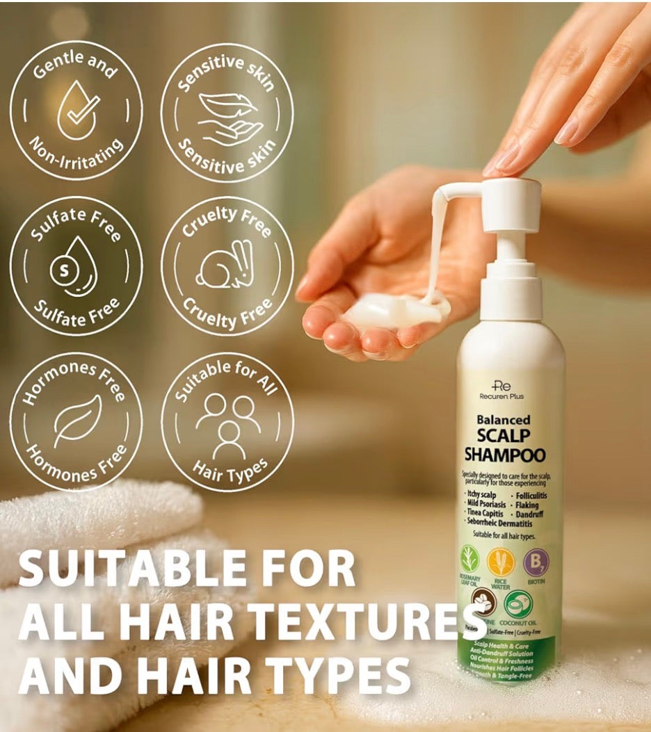 Psoriasis & Folliculitis Scalp Treatment Shampoo: Seborrheic Dermatitis Formula, Anti-Dandruff, Itchy and Dry Scalp Care with Salicylic Acid, Piroctone Olamine, Biotin, Rosemary, Coconut Oil