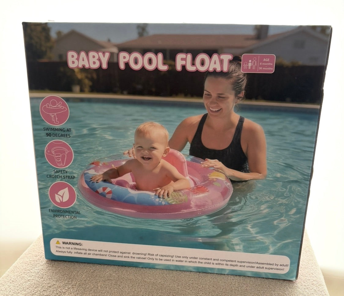 6-36 MONTH OLD BABY FLOAT WITH CANOPY/ PUNCTURE REPAIR KIT & PUMP= NEW BOXED UNOPENED